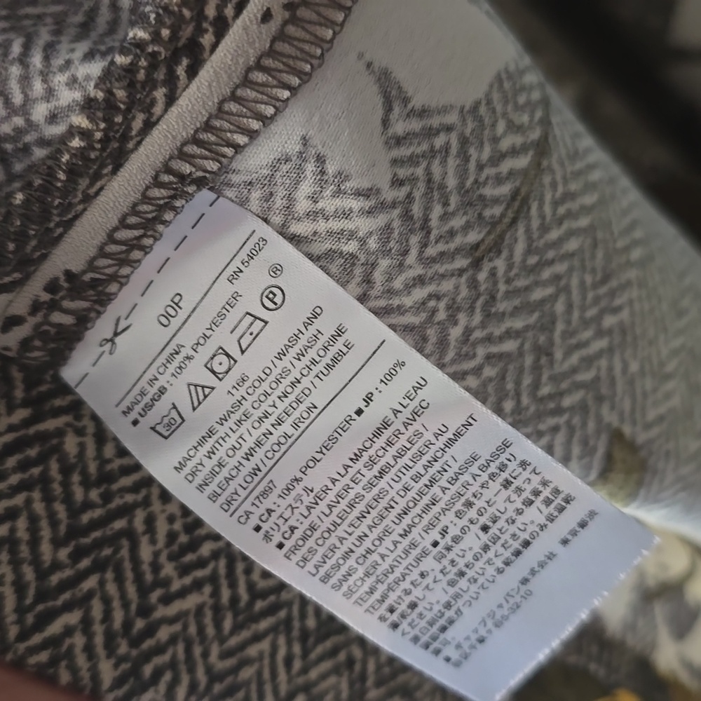 Banana Republic Houndstooth Leaf + Floral Mixed Print Belted Skirt Sz 00 / Xxs P - Picture 5 of 6